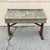 Antique French Country Primitive Green Distress Painted Double Flip Top Wooden School Desk with Cast Iron Accent Supports....