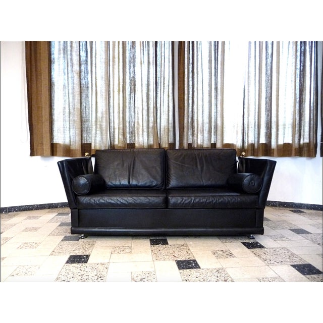 Classical Leather Knole-Type Two-Seater Sofa, Germany, 1960s For Sale - Image 17 of 18