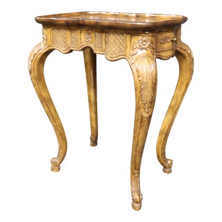 Maitland Smith French Provincial Carved Side Table For Sale
