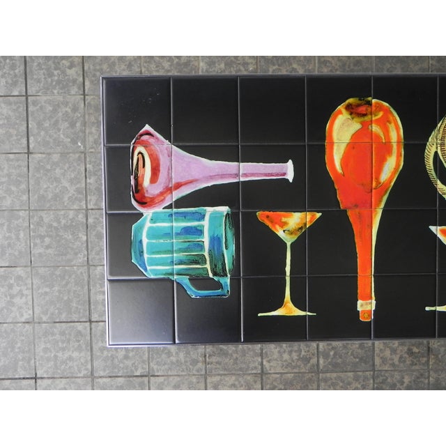 Vintage Tile Table with 40 Tiles and Decoration, 1960s For Sale - Image 16 of 18