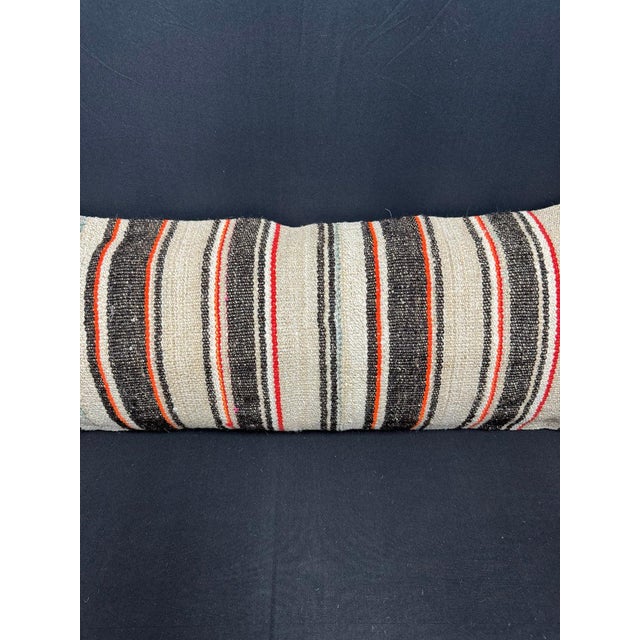 Contemporary Turkish Hemp Pillow Cushion Natural Beige Black Cushion Cover 14x40 For Sale - Image 3 of 4