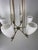 Glass and Brass Chandelier, 1950s For Sale - Image 9 of 11