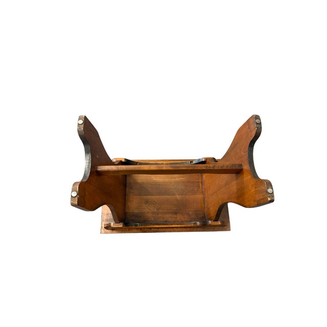 Vintage Vermont Solid Maple Wooden Bench/ Side Table For Sale - Image 12 of 12