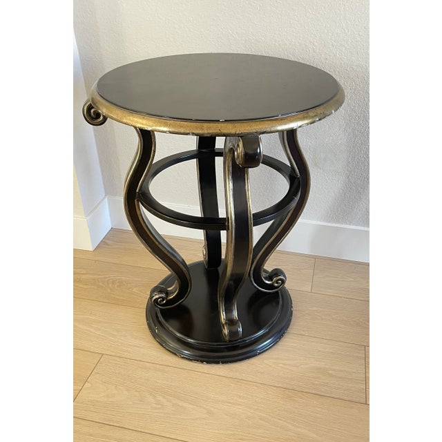 Mid 20th Century Hollywood Regency Art Deco Romantic Round Scroll Side Table For Sale - Image 11 of 13