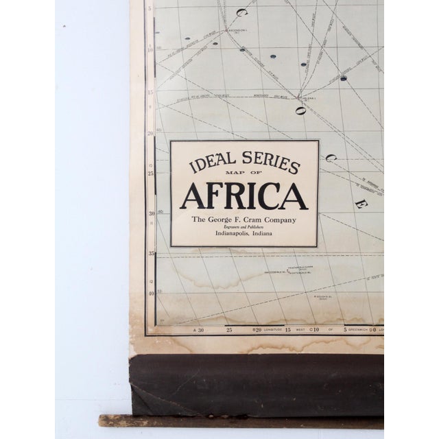 This is a vintage George F. Cram map of South America circa 1939. The pull down map was part of the "Ideal Series" with...
