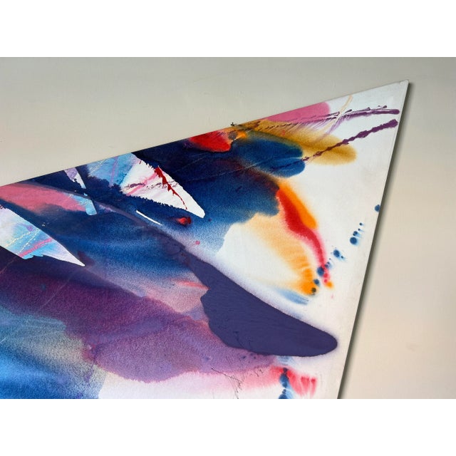 Large 1980's Mid- Century Expressionist Abstract Painting, Signed For Sale - Image 9 of 13