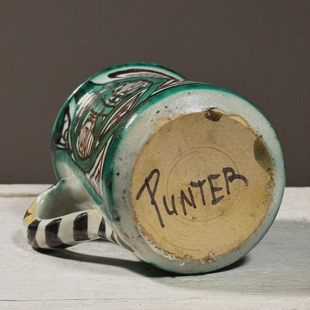 Ceramic Set of 5 Vintage Mid-Century Polychrome Ceramic Coffee Cups by Domingo Punter For Sale - Image 7 of 12