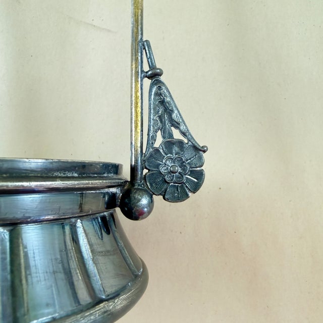 Victorian Era Meriden Silver Plate & Pressed Glass Pickle Castor & Tongs For Sale - Image 14 of 18