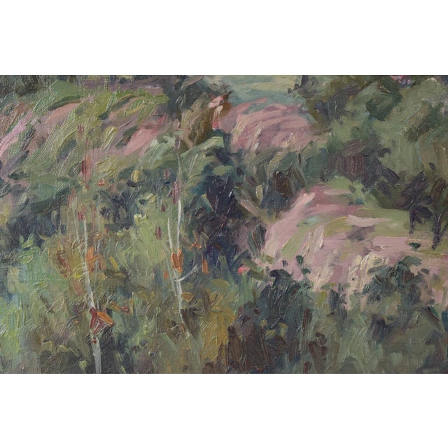 Vicente Gomez Fuste, Post Impressionist Village and Mountains, Mid-20th Century, Oil on Canvas For Sale - Image 6 of 13