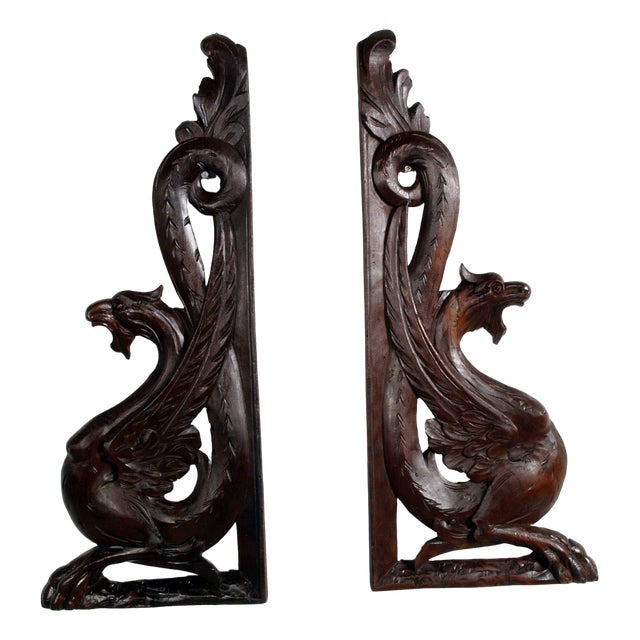 Large Winged Griffin by Bottega Cadorin for Testolini & Salviati, 1800s, Set of 2 For Sale