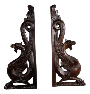 Large Winged Griffin by Bottega Cadorin for Testolini & Salviati, 1800s, Set of 2