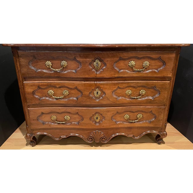 Wood Late 18th Century French 18th Century Walnut Louis XV Period Commode For Sale - Image 7 of 12