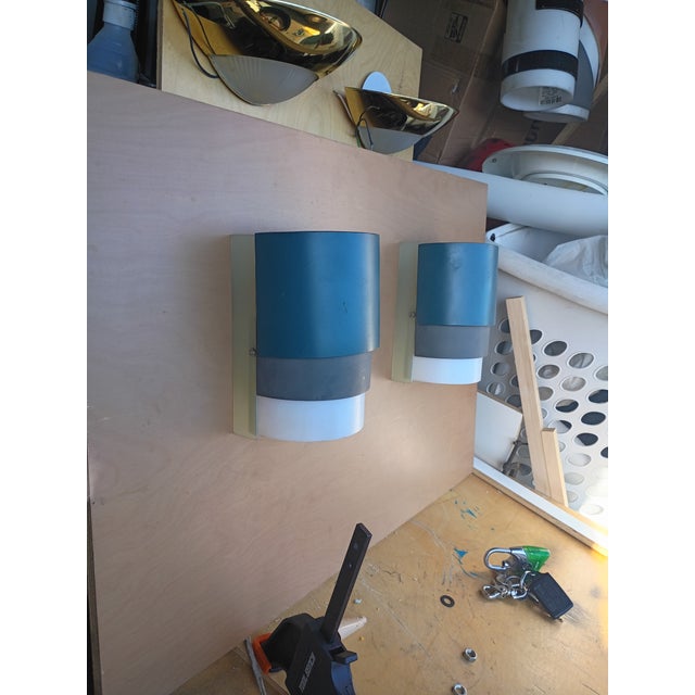 Custom Made a Pair of Color Wall Sconces. W For Sale - Image 4 of 8