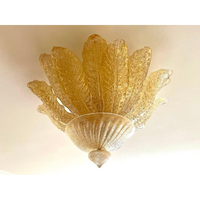 2000 - 2009 Golden Murano Glass Flush Mount from Barovier & Toso, Italy For Sale - Image 5 of 16