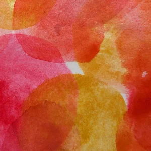 Bright Watercolor Contemporary Original Abstract Print Red Pink Orange