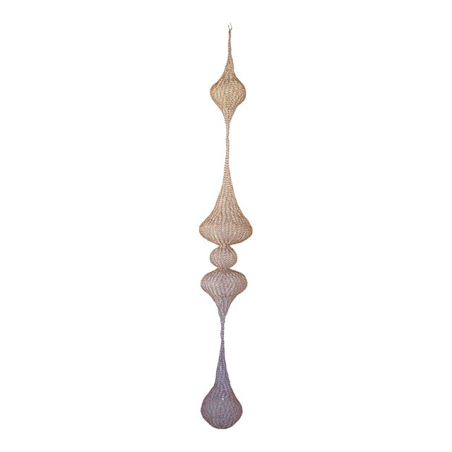Handmade Copper Wire Sculpture Inspired by the Handwoven Technique of Ruth Asawa #21 For Sale