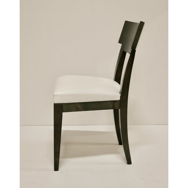 Chair in Anthracite Sycamore with Aniline Premium White Leather Seat For Sale - Image 6 of 7