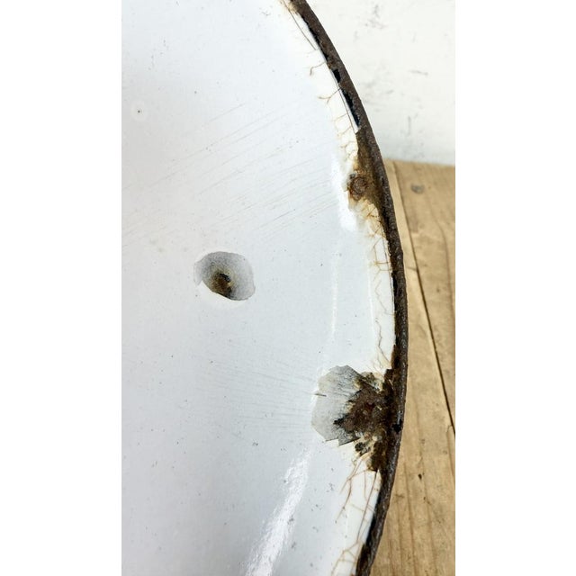 Metal Industrial Black Enamel Light, 1930s For Sale - Image 7 of 17