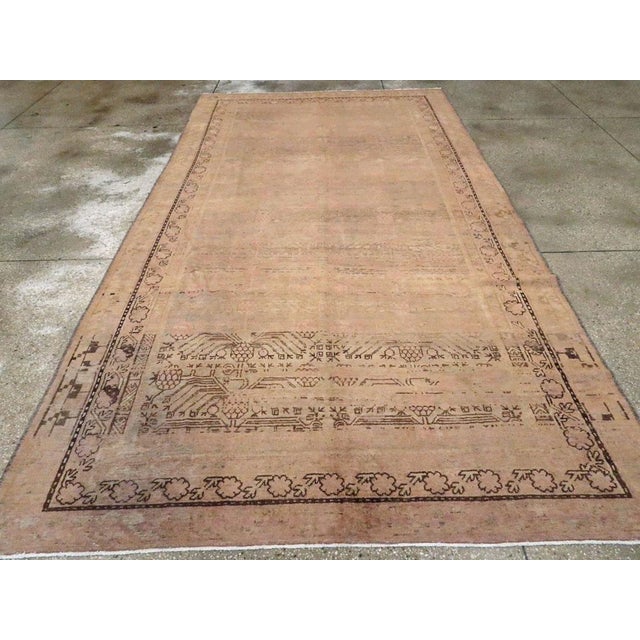Mid 20th Century Mid-20th Century Handmade East Turkestan Khotan Gallery Carpet For Sale - Image 5 of 10