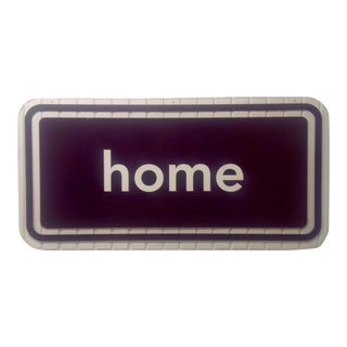 Acrylic or Lucite Double Sided Home Sign Clear & Burnt Umber For Sale