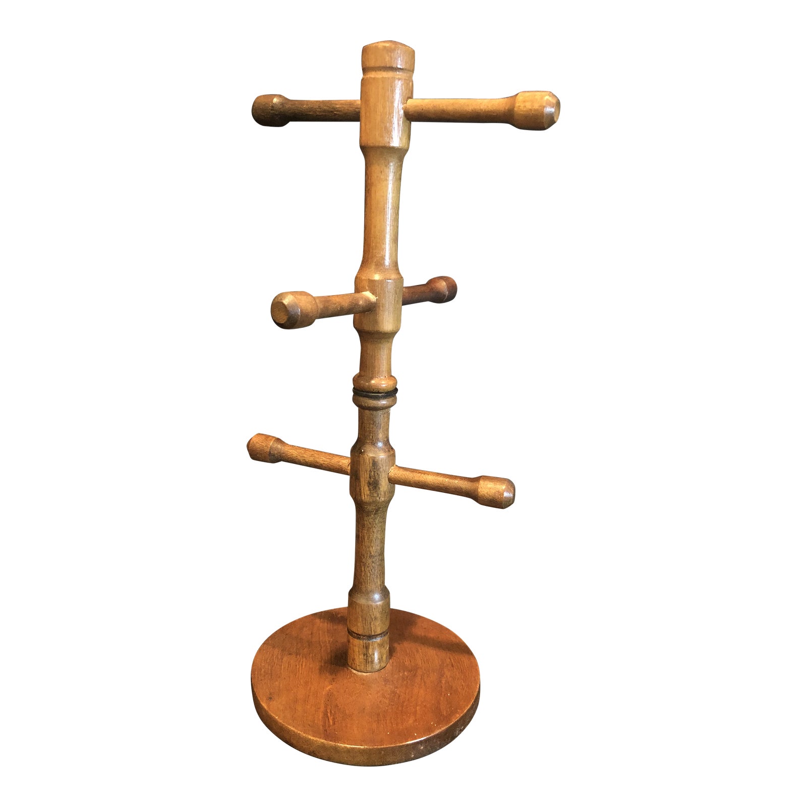 Vintage Wooden Coffee Mug Holder Rack | Chairish