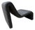Postmodern Sculptural Chaise Lounge in Black – Organic Modern Statement Piece For Sale