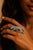 Bochic "Orient" Vintage Panthere Emerald & Sapphire Ring Set 18K White Gold & Silver For Sale - Image 9 of 10