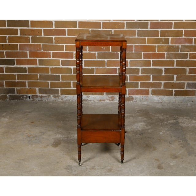 English 19th Century Three-Tiered Étagère with Low Drawer and Turned Supports For Sale In Atlanta - Image 6 of 12