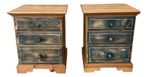 A Pair of Rustic Style Nightstands by Mastercraft Furniture. Circa 1970s