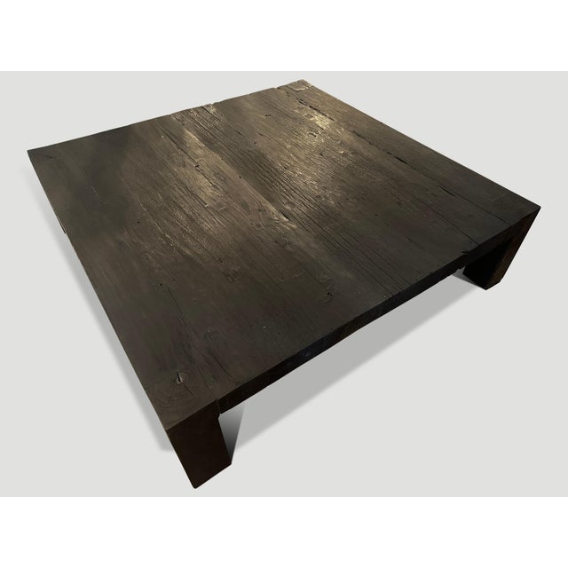 Contemporary Andrianna Shamaris Impressive Minimalist Charred Coffee Table For Sale - Image 3 of 18