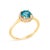 10K Yellow Gold Blue Topaz and 1/10 Cttw Diamond Halo Ring, Size 6.5 For Sale - Image 4 of 7