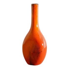 Mid-Century French Red Sculptural Vase attributed to Jacques & Dani Ruelland, 1950s For Sale