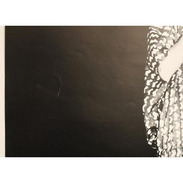 1960's Finnish Advertisement Poster - Marimekko (Woman in Dress, Black Background) For Sale - Image 4 of 5