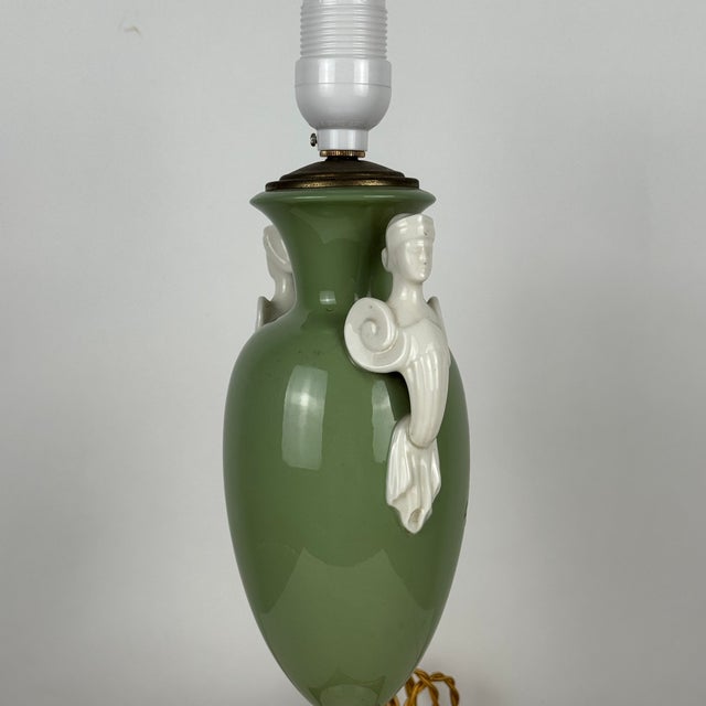 1950s Lenox Porcelain Neoclassical Desk or Table Lamp For Sale - Image 9 of 10