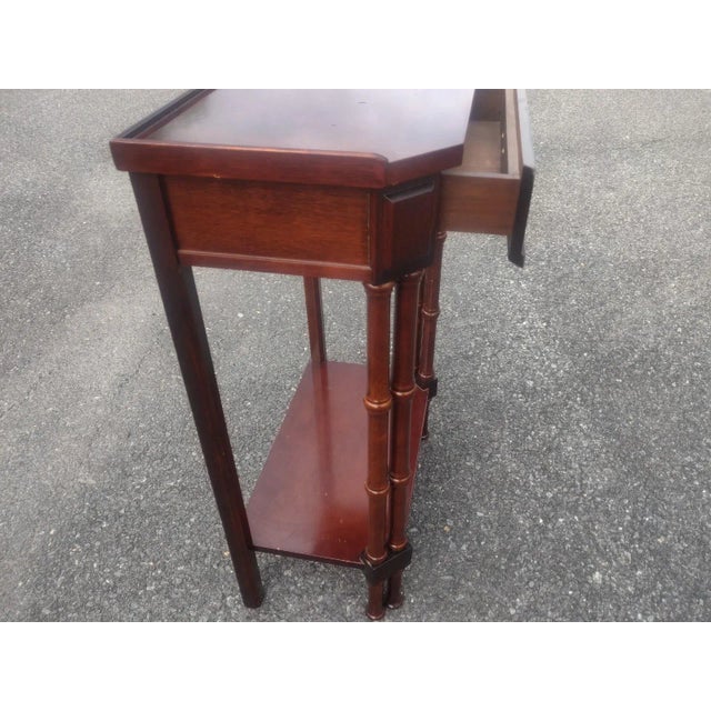 Mid-Century Modern Mid 20th Century Vintage Bombay Company Faux Bamboo Accent Table For Sale - Image 3 of 9