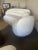 Textile Showroom Sample Bernard White Curved Boucle Sofa For Sale - Image 7 of 8