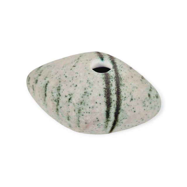 Pebble vase from the 1970s. Modernist-style ceramic with a fireclay texture. A home furnishing accessory suitable for a...