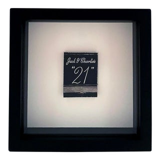 21 Club Restaurant N Y C Framed Vintage Matchbook For Sale