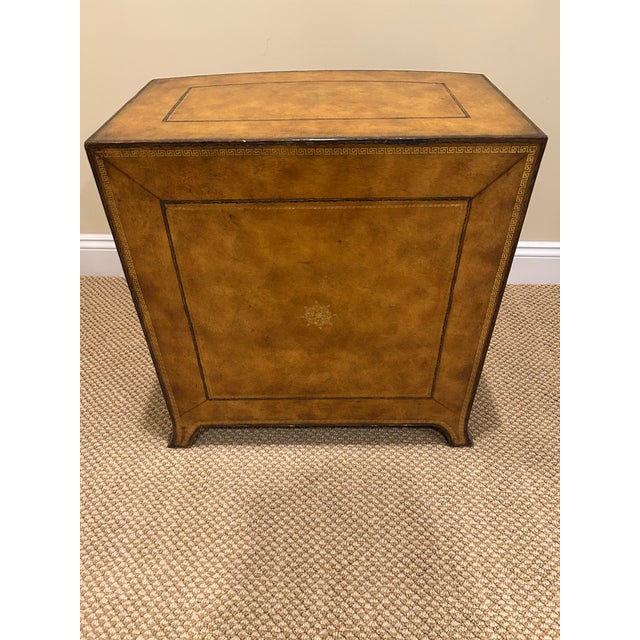 Embossed Leather Clad Small Chest of Drawers by Maitland Smith For Sale - Image 10 of 12