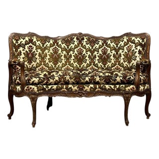 19th Century Louis XV Corner Bench / Chateuse in Carved Wood For Sale