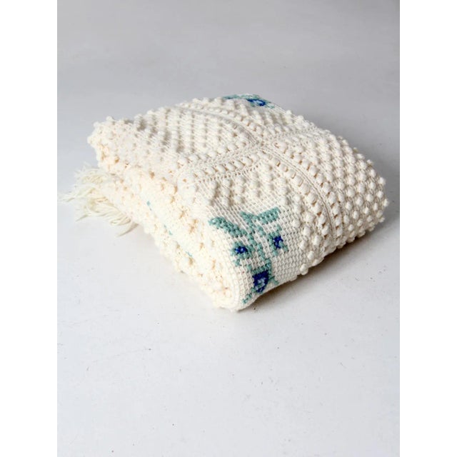 Farmhouse Vintage Knit Blanket For Sale - Image 3 of 12