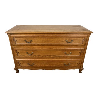 Vintage Louis French Oak Chest of Drawers with Three Drawers For Sale
