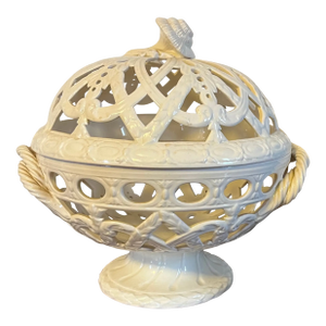 Antique 19th Century Wedgwood Creamware Orange Bowl and Cover