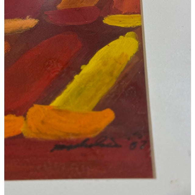 Abstract 1970s Ron Robertson Signed Painting For Sale - Image 3 of 3