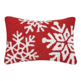 Snowflakes Hook Pillow, 12" x 8" For Sale