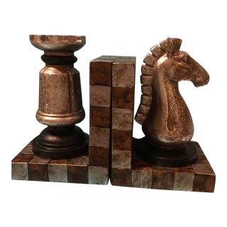 Stbaas Creative Decorative Chess Piece Bookends - a Pair For Sale