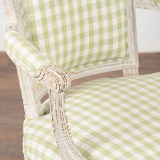 Pair Late 19th Century Swedish Gustavian Gray Painted Armchairs For Sale - Image 4 of 16