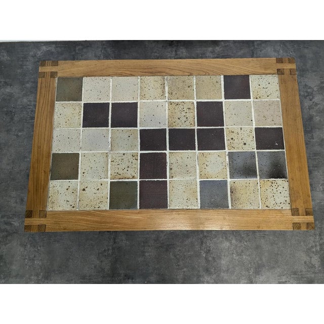 Coffee Table in Elm and Porcelain Stoneware from Maison Regain For Sale - Image 3 of 7