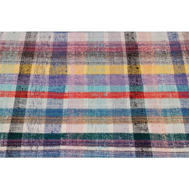 Textile Vintage Flat-Weave Wool Runner 4 X 13 For Sale - Image 7 of 13