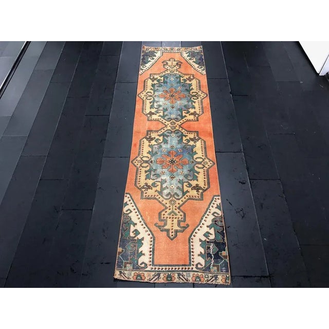 Orange Decorative Runner Rug For Sale - Image 6 of 6